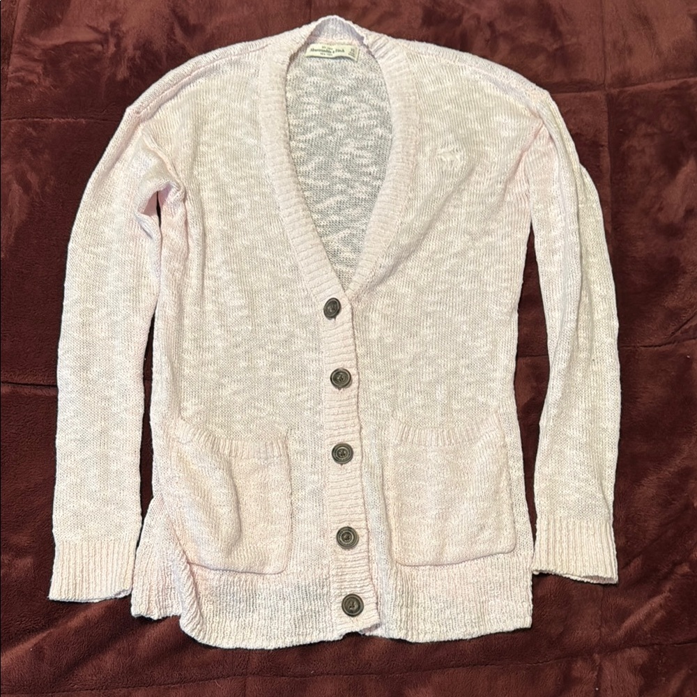 Abercrombie & Fitch Pink Cardigan Sweater Classic Style
